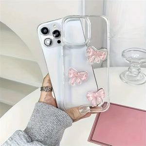 Pink Bows Clear iPhone Case