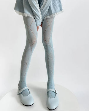 Preppy Argyle Pattern Tights