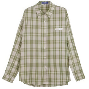 Sage Green Plaid Oversized Shirt