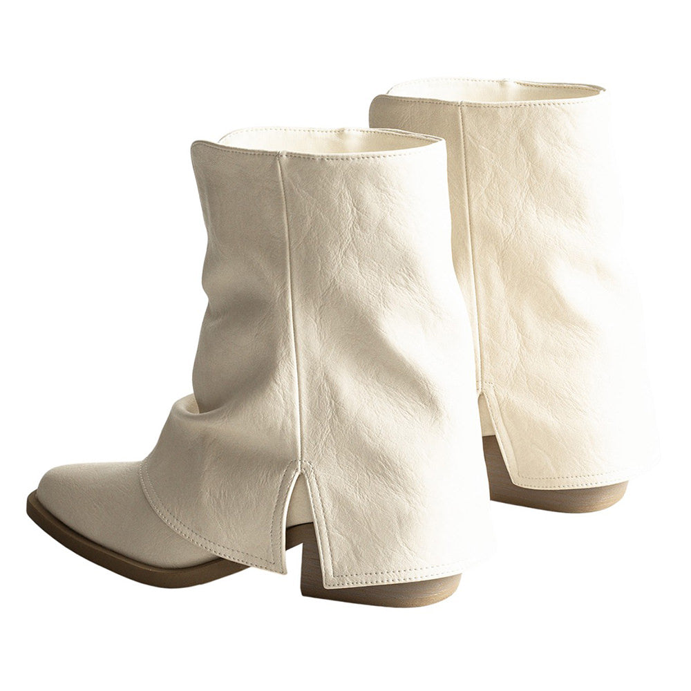 Slouchy Fit Block Heel Boots