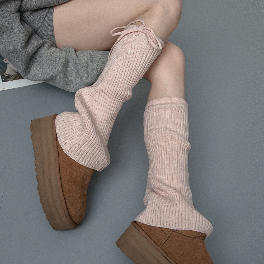 Soft Girl Ribbed Leg Warmers