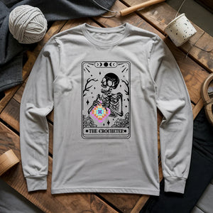 Skeleton Crocheter Tarot Long Sleeve T-shirt