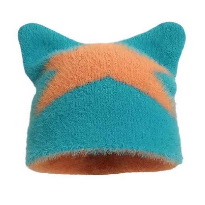 Star Print Cat Ear Hat