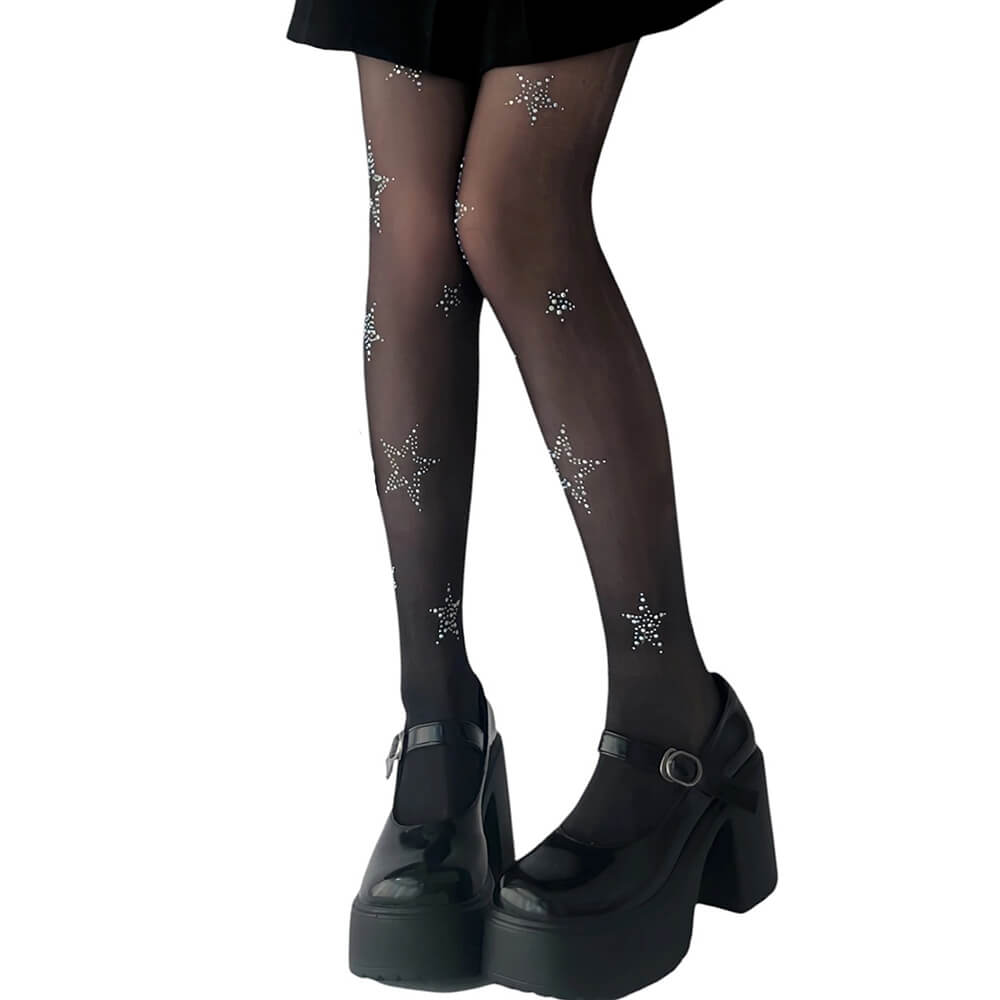 Star Girl Rhinestone Tights