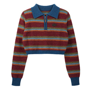 Primary Colors Cropped Knit Sweater