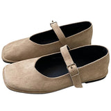 Basic Things Suede Mary Jane Flats