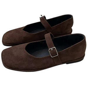 Basic Things Suede Mary Jane Flats