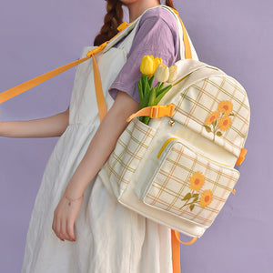 Sunflower Plaid Backpack