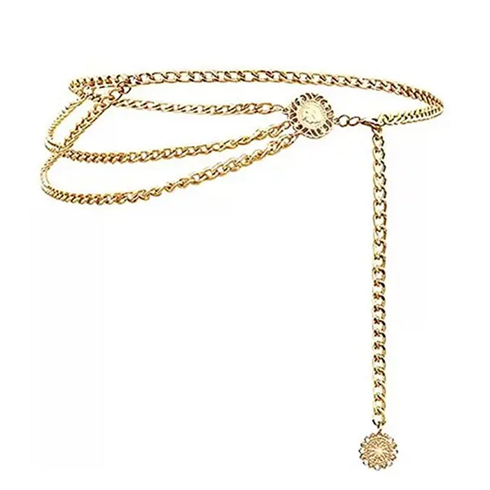 Vintage Style Coin Layered Chain Belt