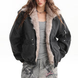 Not Your Babydoll Fur Trim Bomber Jacket