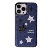 Y2K Aesthetic Denim Star iPhone Case