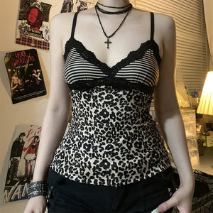 Y2K Leopard Print Tank Top